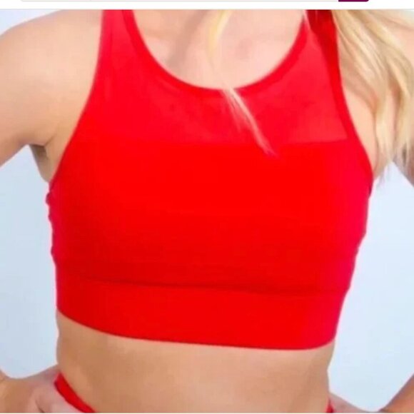 ZYIA Active “One More Rep” All Star Zip Red Mesh High Neck Sports Bra Size XXL - Picture 2 of 10